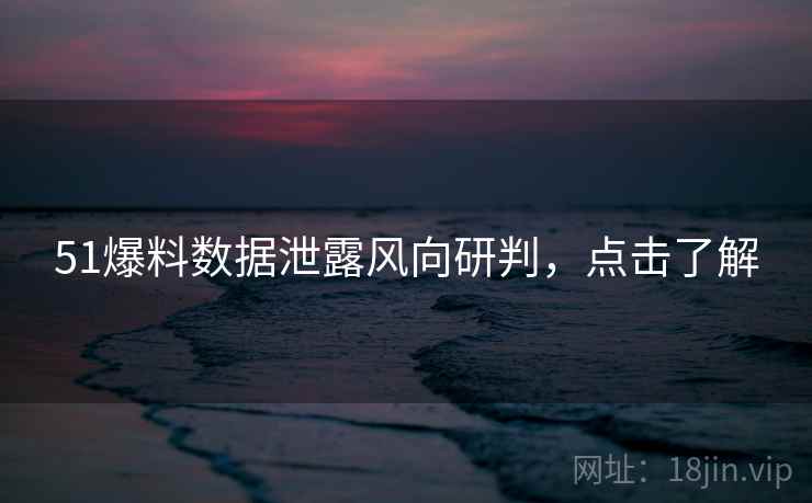 51爆料数据泄露风向研判，点击了解