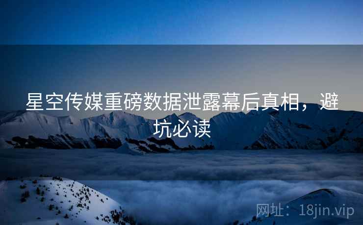 星空传媒重磅数据泄露幕后真相，避坑必读
