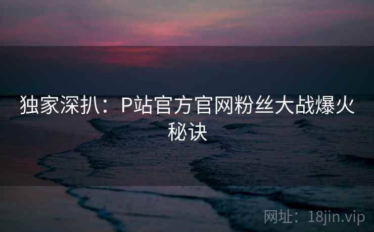 独家深扒：P站官方官网粉丝大战爆火秘诀