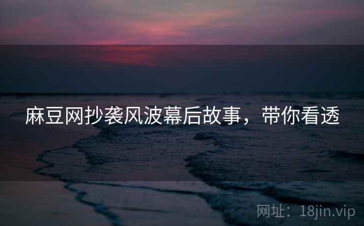 麻豆网抄袭风波幕后故事，带你看透