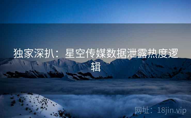 独家深扒：星空传媒数据泄露热度逻辑