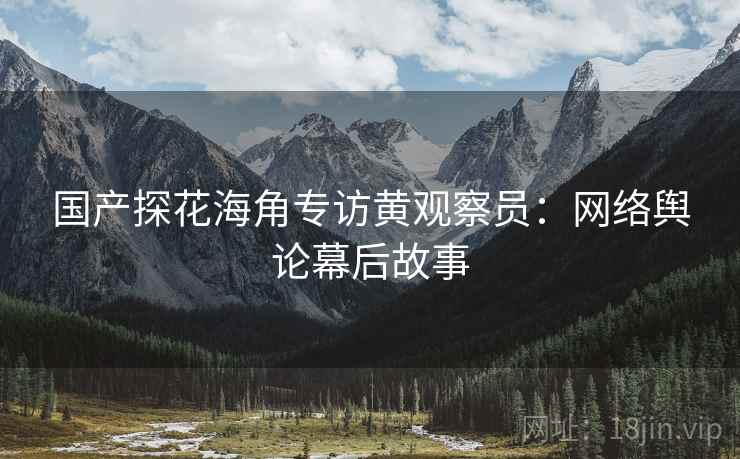 国产探花海角专访黄观察员：网络舆论幕后故事