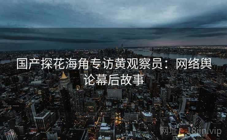 国产探花海角专访黄观察员：网络舆论幕后故事