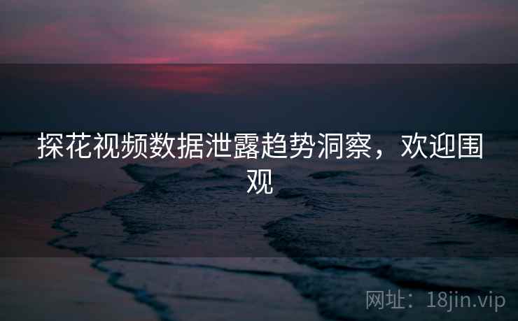 探花视频数据泄露趋势洞察，欢迎围观