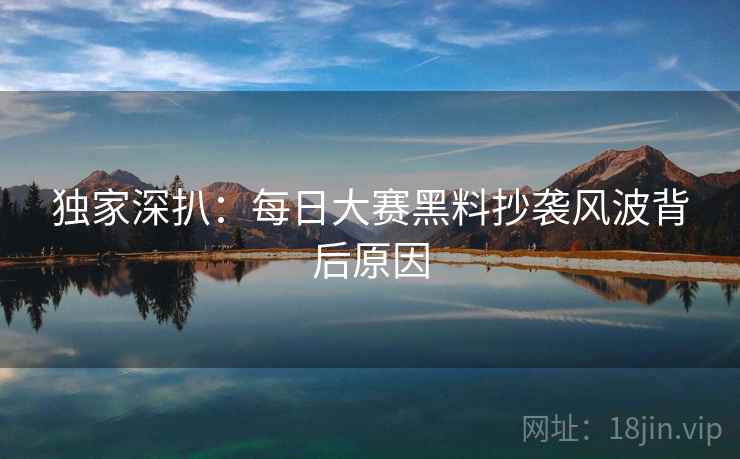 独家深扒：每日大赛黑料抄袭风波背后原因